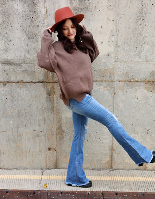 Oversized cocoa sweater