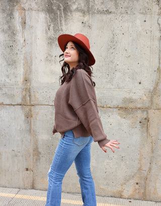 Oversized cocoa sweater